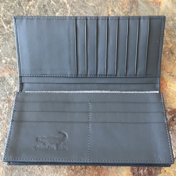 Genuine crocodile skin long wallet - Picture 3 of 8